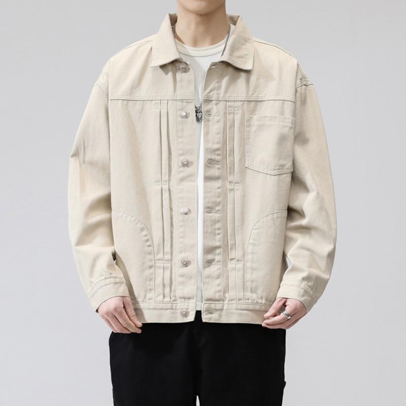 Jeansjacke Herren Frühling Hongkong Style Trend Tooling Locker Lässige Jacke Mode Vielseitiges Oberteil