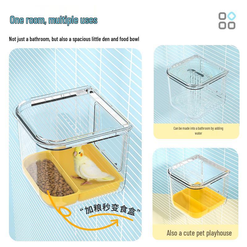 Extra Large Bird Bath Shower for Small Birds: Ideal for Mynah, Cockatiel, Budgerigar