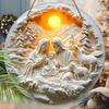 Holy night Nativity scene pendant, decoration of home walls or doors, 2d flat wooden, Christmas decoration, gifts for friends and family
