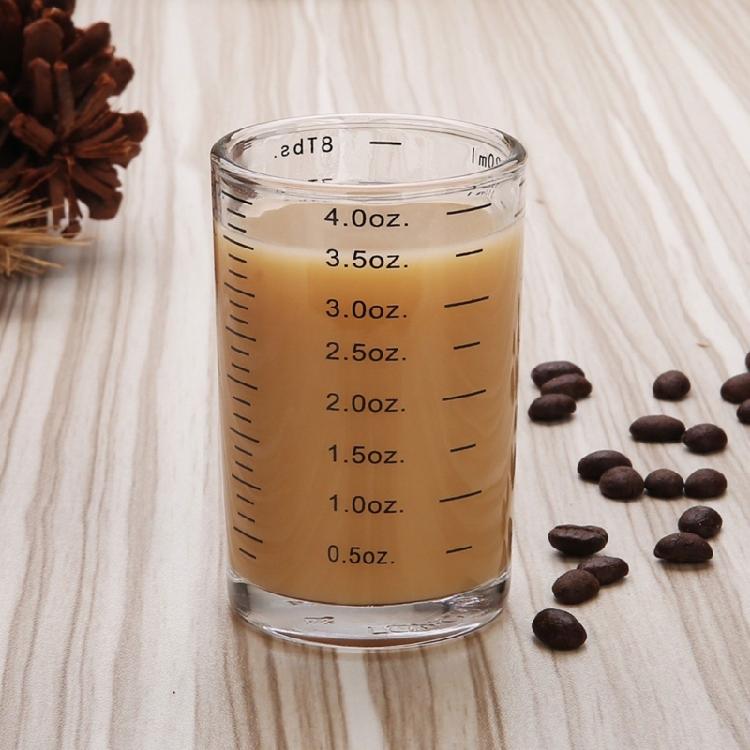 Multipurpose Heat Resistant Glass Jigger Multifunctional Glass Measuring Cup with 120ml Capacity for Cooking and Baking