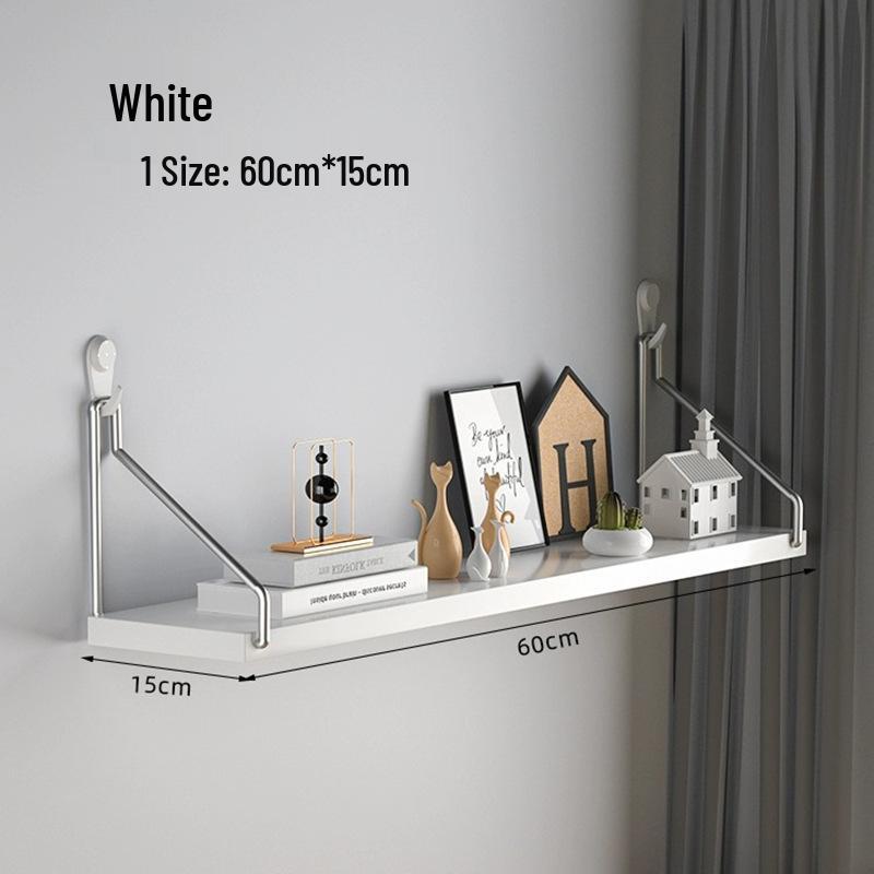 Punch-Free Wrought Iron Wall Shelf - Living Room & Bedroom Decor