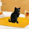 Scultura Elegante di Gatto Modello Nero, Ornamento di Forma Mini, Stampato 3D Opaco Piccolo Decorazione da Scrivania Statuetta Decorativa per Ingresso Camera da Letto