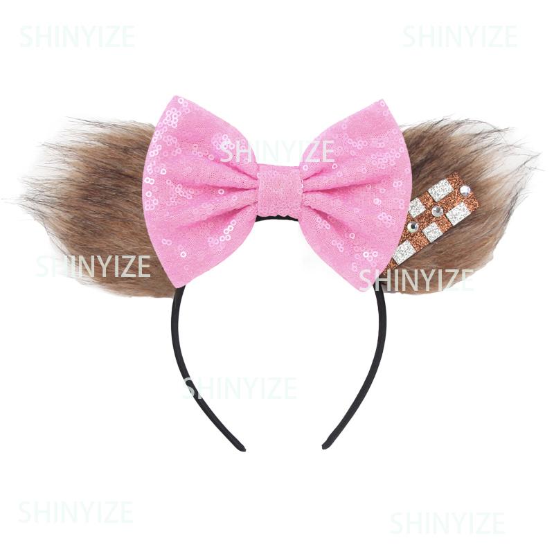 Fashion New Brown Beauty And Beast Mouse Ears Headband 5" Headwear Boys Girls Festival Party Hair Accessories Women Gift