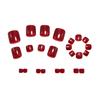 Elegant Wine Red Wearable Nail Stickers for Toes - Finished Manicure