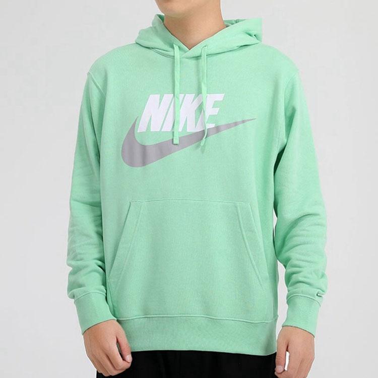Nike Bluza z kapturem z nadrukiem logo odzieży sportowej Męskie topy Zielony CZ9129-301