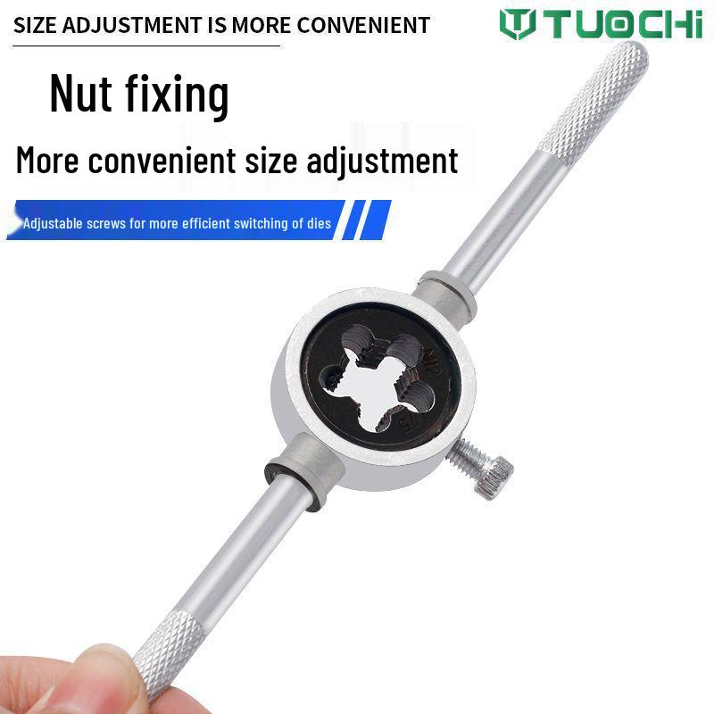 Hand Threading Tap & Die Set with Tapping Drill Bit and Wrench