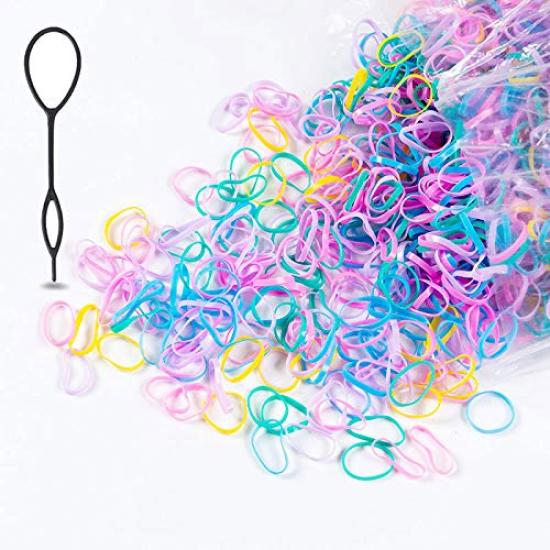 Shefun Haargummis, Kinder Haaraccessoires, Baby Haargummis, 1000 Stück, Haaraccessoires für Mädchen, Schwarz und Bunt, Set JP136 (C1-Farbe-1000)