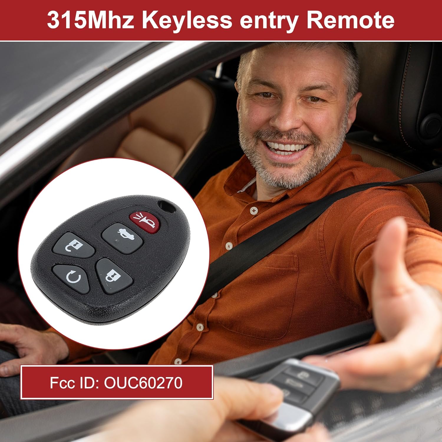 

ACROPIX OUC60270 315MHz Keyless Entry Remote Key Fob for Chevrolet Impala 2006-2016 for Cadillac DTS 2006-2007 Replacement Car Key