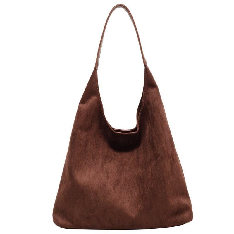 Elegant Fall Suede Shoulder Bag For Women Retro Large Tote Bag Ideal For Commuting And Daily Outfits