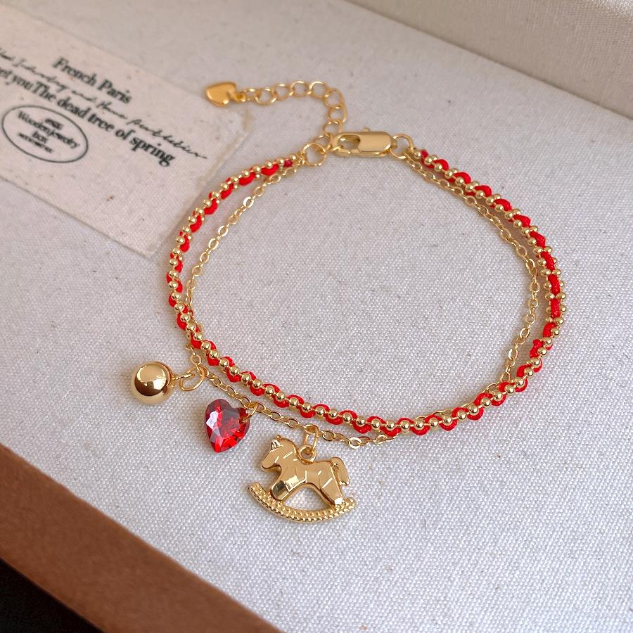18k new Chinese style red rope natal year pony bracelet bracelet women's fashion jewelry