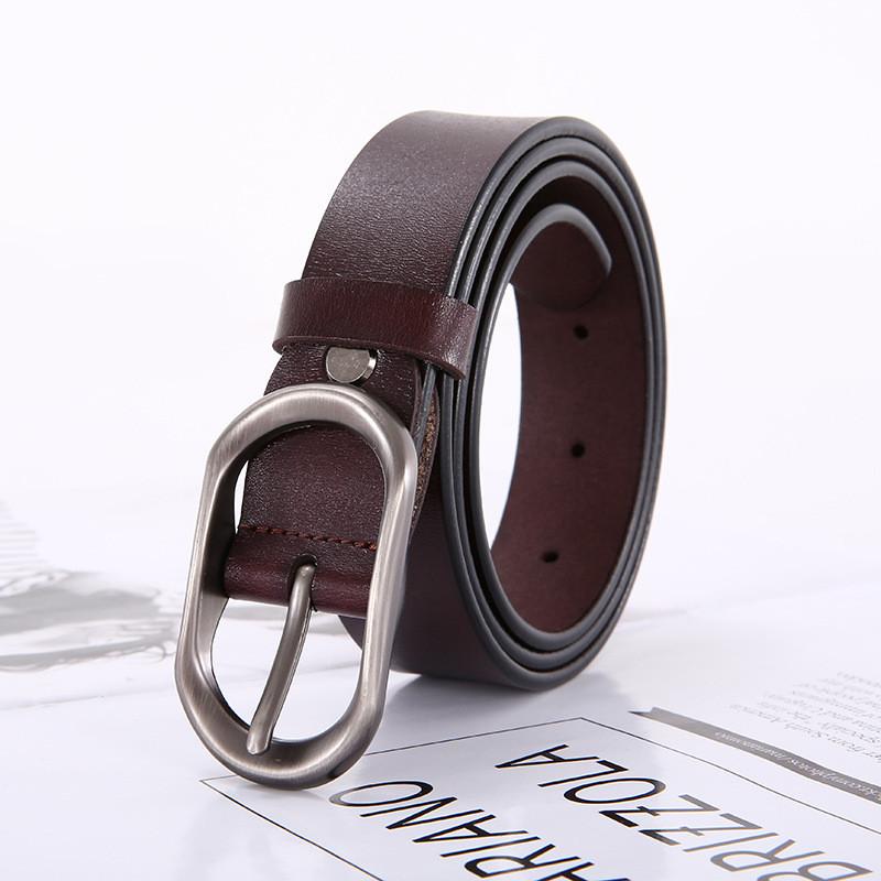 Genuine Leather Double Layer Belt For Women With Vintage Style And Small Pin Buckle For Dresses