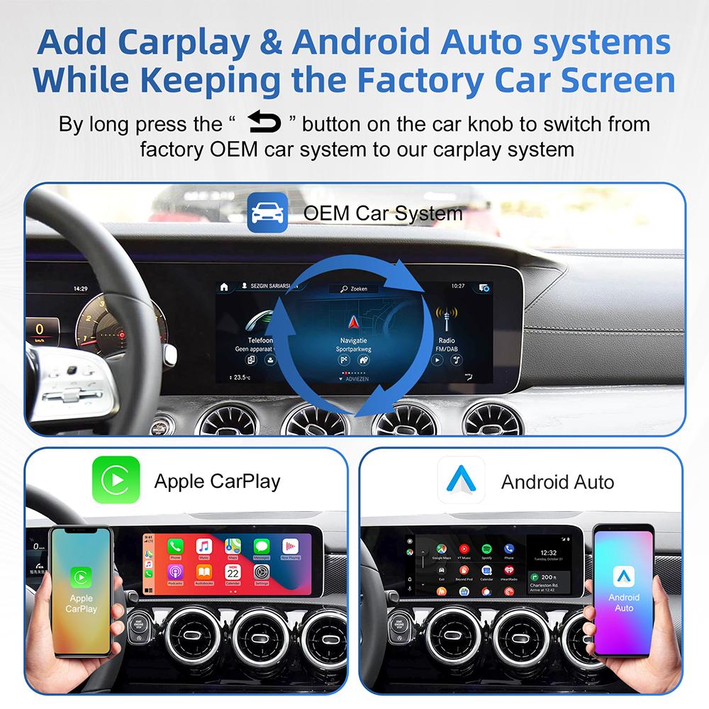 Wireless CarPlay Android Auto For Mercedes Benz A B C E CLS CLA GLA GLB Class NTG6.0 2018-2022
