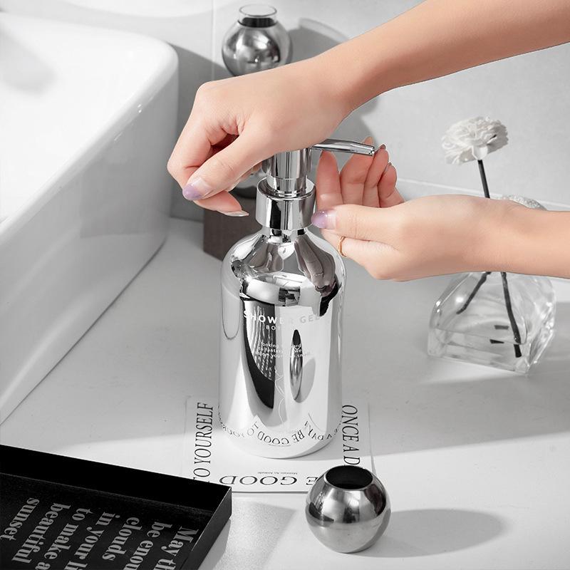 Electroplated Refillable Shampoo & Shower Gel Dispenser