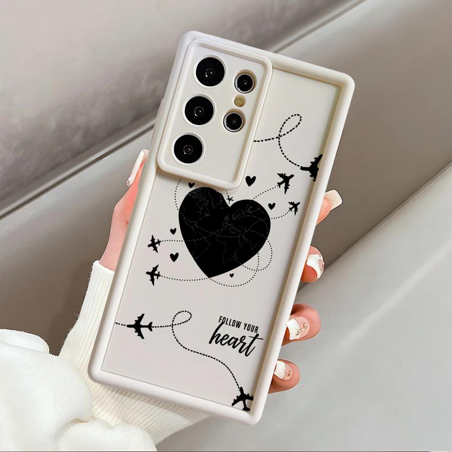 

Flight Route Love Phone Cover Case for Samsung Galaxy S26 Ultra S24Ultra S21 S25 S20FE S22 S23 FE S24 Plus S25 Edge Galaxy S23 Ultra