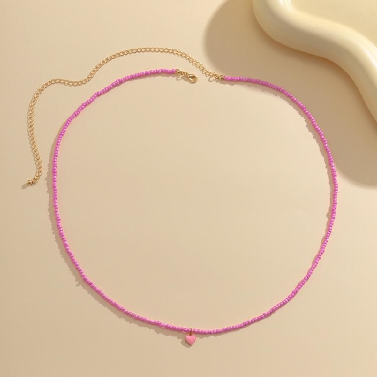 Bohemia Chokers Necklaces Women Arcylic Beads Jewelry Necklace Heart Decoration