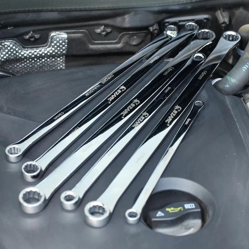 6Pcs Extra Long Box End Wrench Set Metric Aviation Spanner CRV 8mm-19mm Durable Combination Tool Kit