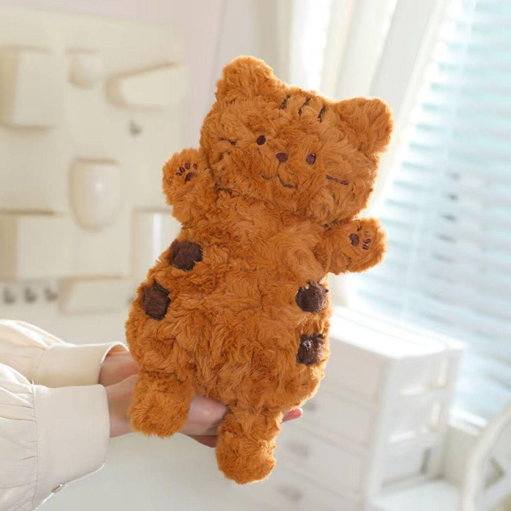 Realistic Texture Simulation Black Cat Plush Doll Soft Brown Cat Plush Doll Birthday Gift