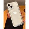 Simple line love is suitable for Apple 16promax mobile phone case 15plus14 transparent 13 airbag 12 explosions