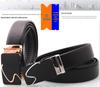 Hong Sheng Frosted Auto-Buckle Edge-Sealed Cowhide Belt Set - Classic Business Casual Men's Trend