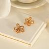 18k Flower Earrings Personalized Simple Temperament Stud Earrings Versatile Fashion High Sense Earrings Women