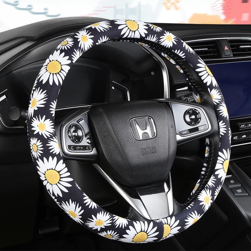 Universal Ice Silk Car Steering Wheel Cover - All-Season Fabric Protection