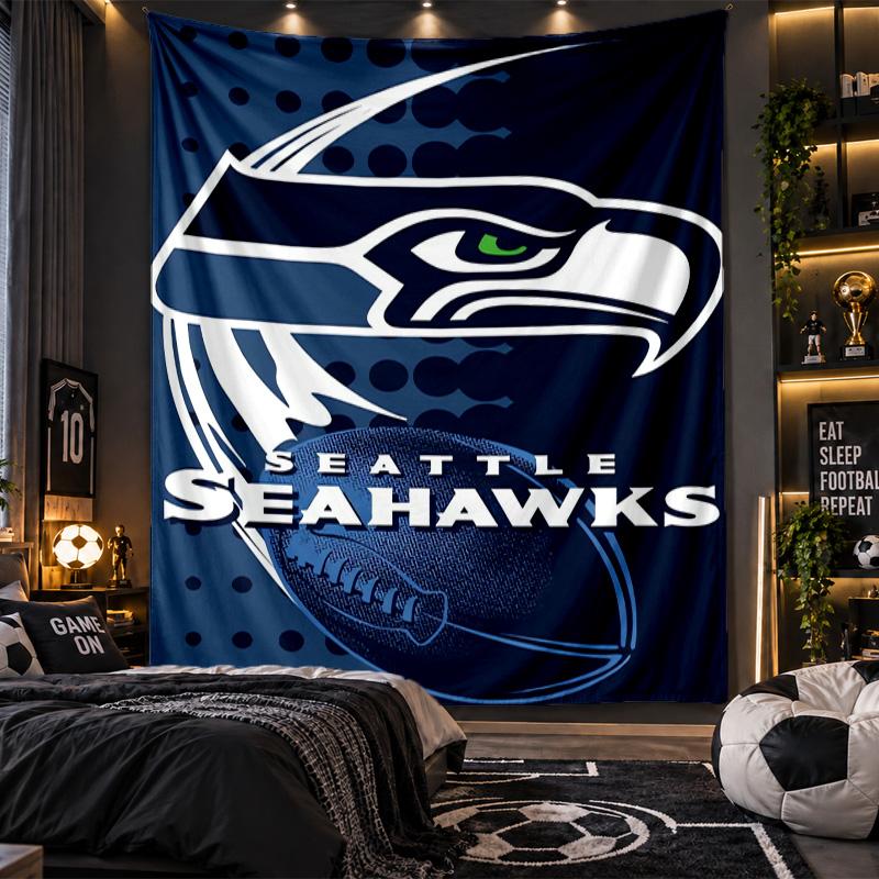 Wall Hanging Tapestry Seattle Seahawks Print Cloth for Living Room Bedroom Home Decor