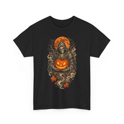 Grim Reaper with Jack-O'-Lantern Tee | Halloween Skull Pumpkin Shirt