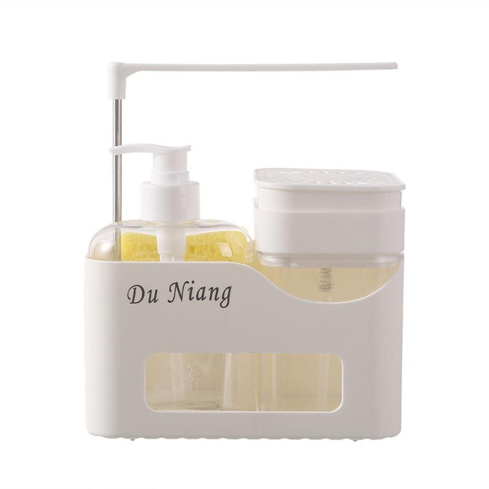 

4-in-1 Hand and Dish Soap Dispenser Set Refillable Shampoo Bottle Double Soap Dispenser Sink