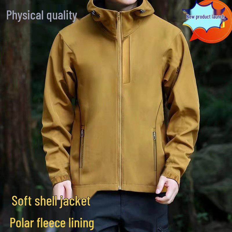 Neue Marke Softshell Herren Wasserdichte Fleecegefütterte Windjacke für Herbst/Winter Outdoor Bergsteigen.