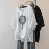 T-shirt da Donna Taglie Forti con Maniche a Tulipano in Seta Ghiacciata - Vestibilità Larga, Modellante, Stampa Estiva