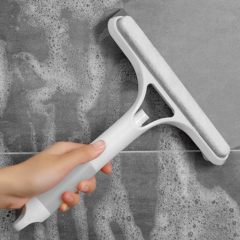 Multifunctional Double-Sided Glass Scraper & Window Cleaner with Spray and Mirror Scraper