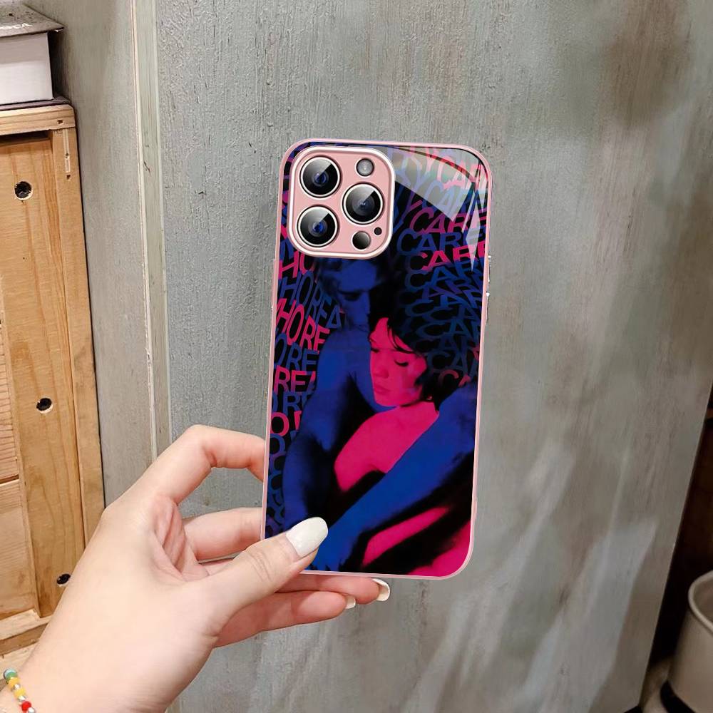 Pink Blue TV Girl For IPhone 14 13 12 Mini 11 Pro XS Max X XR 14 Plus Tempered Glass Cover