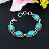 Santa Rosa Turquoise Gemstone Handmade 925 Sterling Silver Bracelet 7-8" KG-203