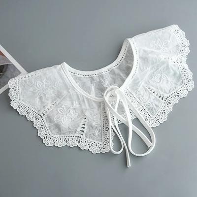 Koreanisches Hemd Falscher Kragen Schal Wraps für Damen Aushöhlen Florale Spitze Halskette Falscher Kragen Sommerkleid Abnehmbarer Kragen
