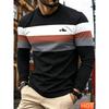 Haut Rayé Polyvalent pour Homme Décontracté Manches Longues Respirant Confortable Simple Pulls Manches Longues Homme
