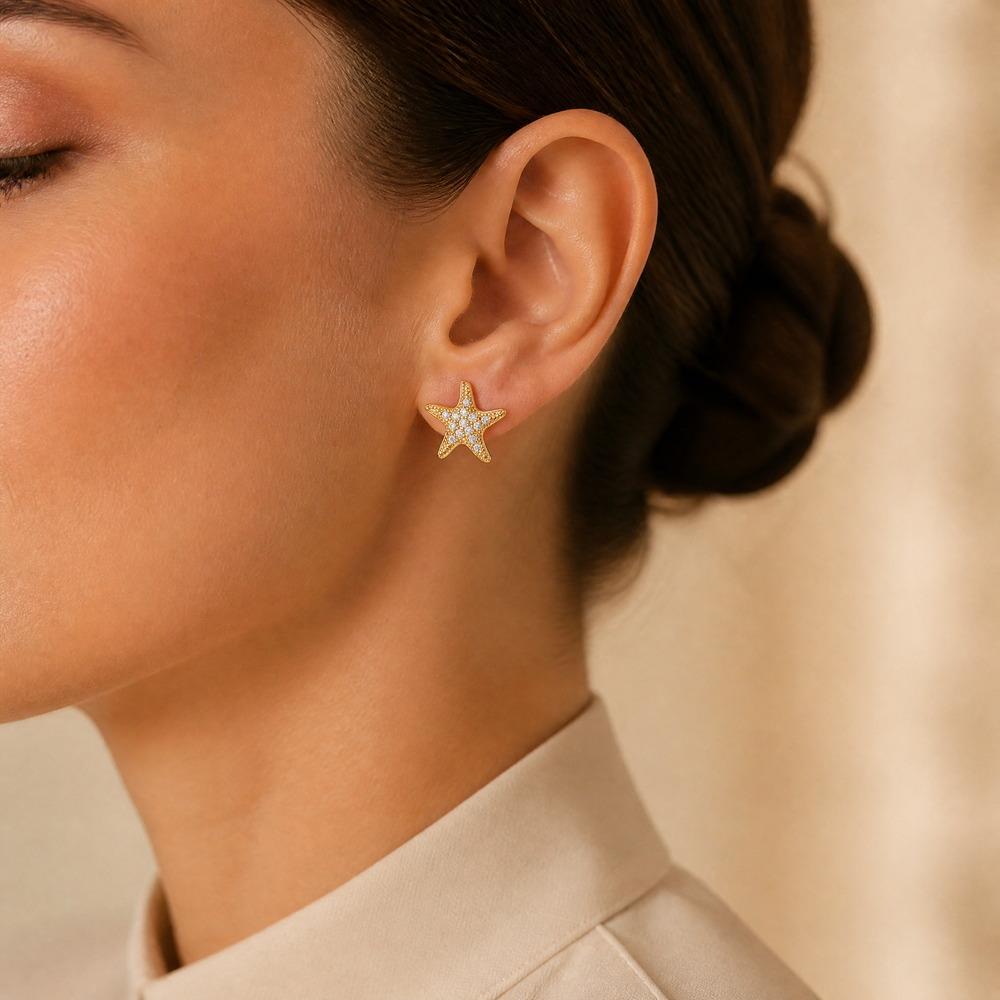 D Color Moissanite 925 Silver Stud Earrings Gold-Toned Trendy Daily Wedding Elegant Gift 2.1g Made in China