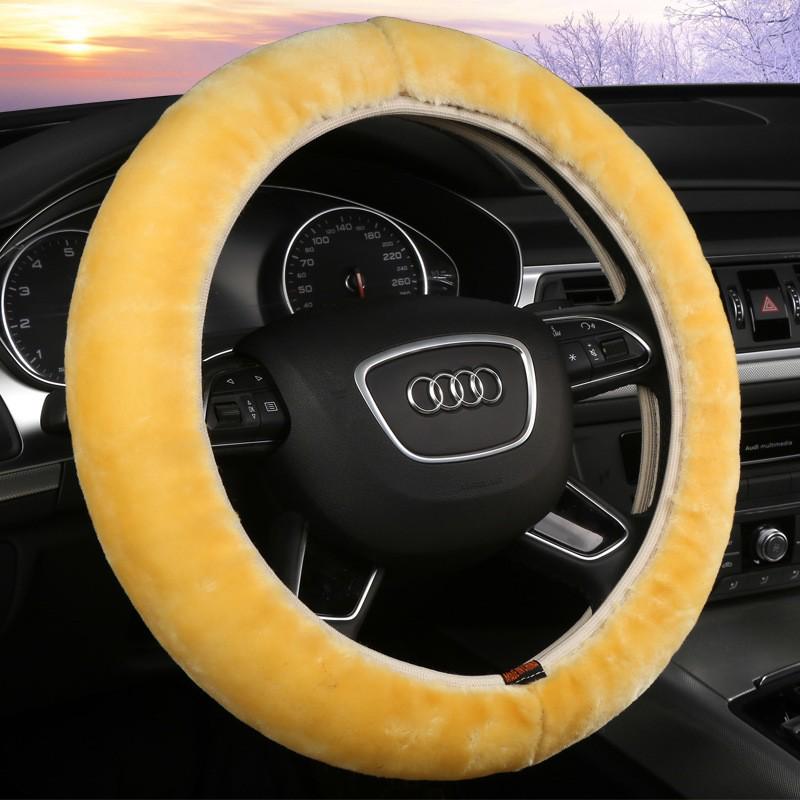 Super Soft Winter Plush Telescopic Steering Wheel Cover
