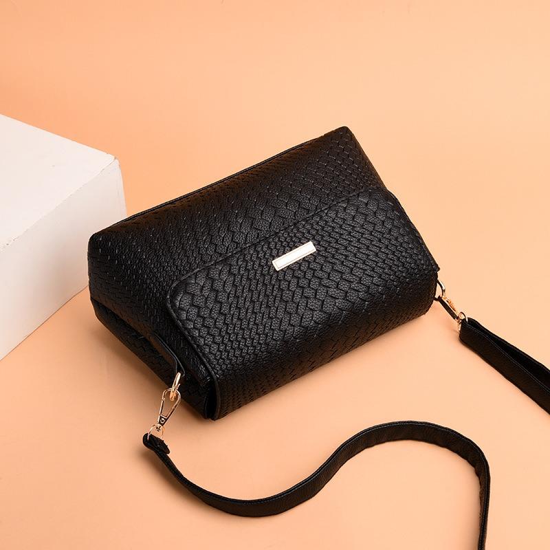 Women Crossbody Bag PU Soft Leather Casual Minimalist Shoulder Mom Bag Large Capacity Fashion Trendy Women Bag