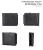 Black Angel Retro Crazy Horse Leather Tri-Fold Men's Wallet - Horizontal Design