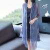 Spring/Summer women Long Chiffon Blouse Plus Size Sunscreen Open Front Sunscreen Shawl Jacket