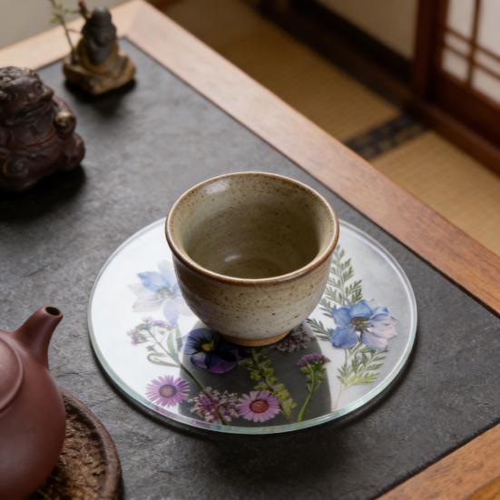 2D Urocze Kwiatowe Podkładki pod Kubki Vintage Kwiatowe Podkładki na Wesele Urodziny Dekoracja Stołu Wielokrotnego Użytku Okrągłe Akcesoria Kuchenne do Filiżanek