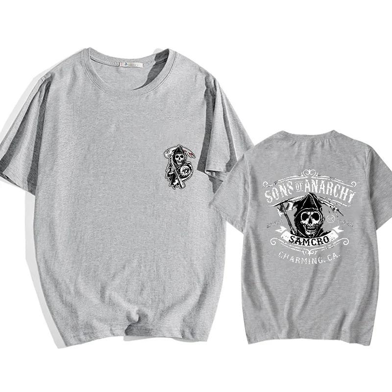 Hot Sale SAMCRO Theme Sons of Anarchy Graphic Print T-shirt Man Women Short Sleeved Loose Summer New Tee Cotton Soft Comfortable Casual Oversized Top