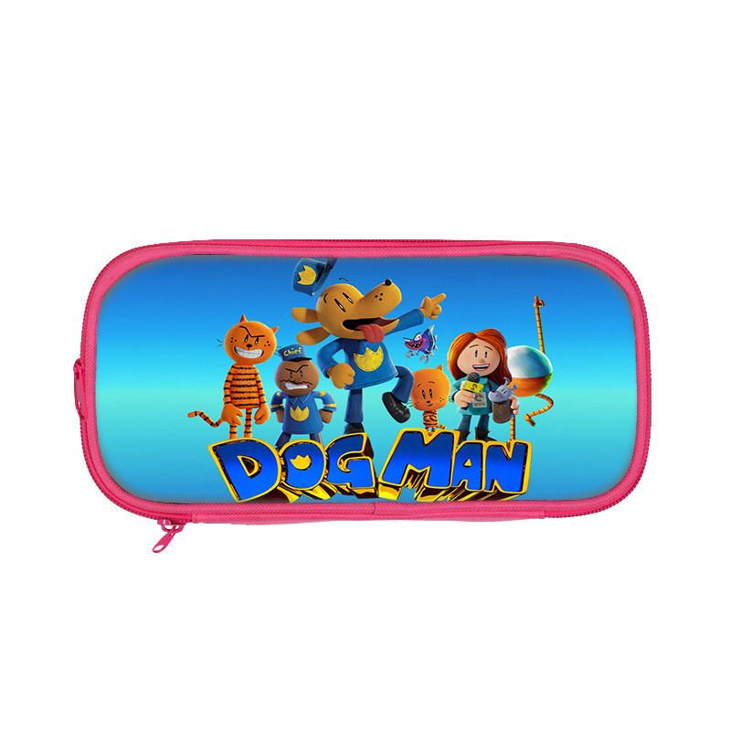 Dog Mans Cat Cartoon School Pen Bag With Durable Polyester For Elementary Students