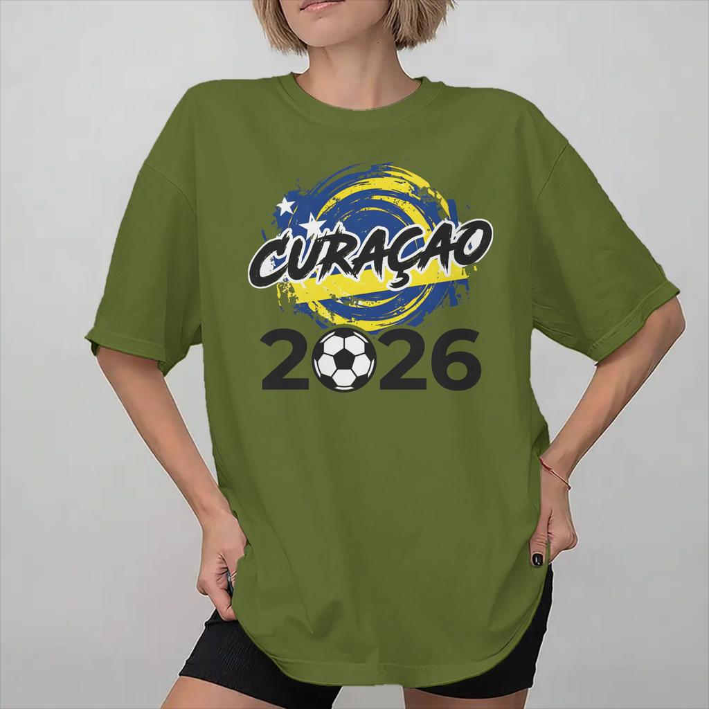 Unisexs Wounisexs Curaao Flag Caribbean Soccer Football Shirt 100 Cotton New Arrival Tee Shirts Clothing Outfits
