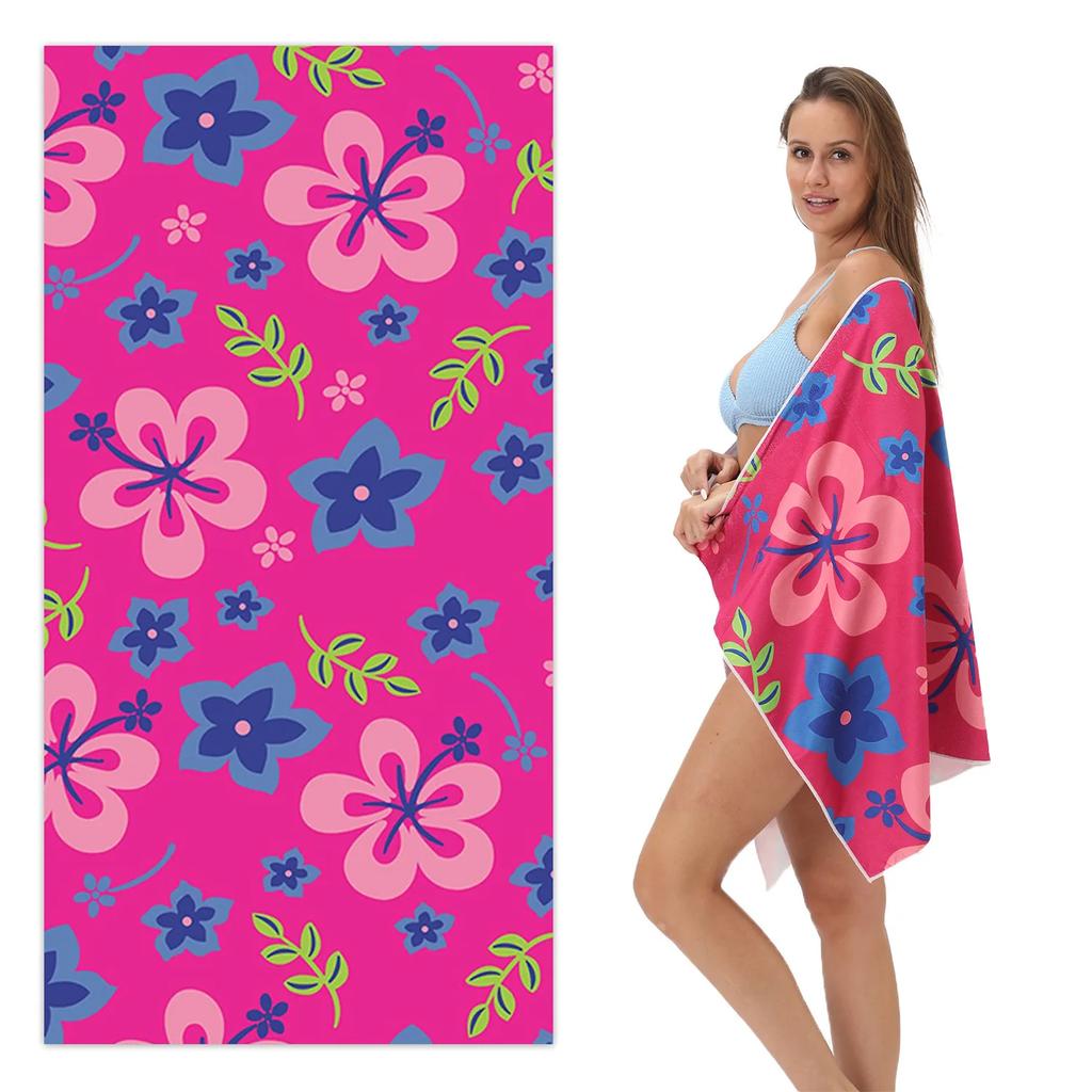 Flip Flop Print Bath Towel - Super Soft Absorbent Towel for Beach Lovers, Colorful Summer Designs for Everyday Use and Comfort
