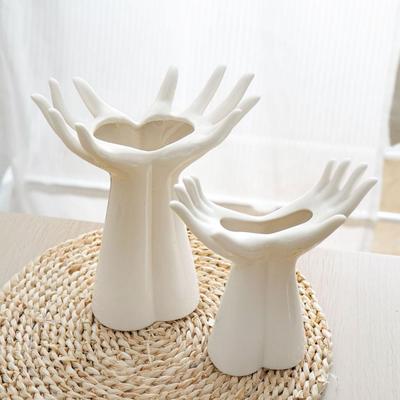 Nordische weiße Keramik-Vase in Menschenform - Kreatives Wohnzimmer-Schreibtisch-Ornament für Blumenarrangement