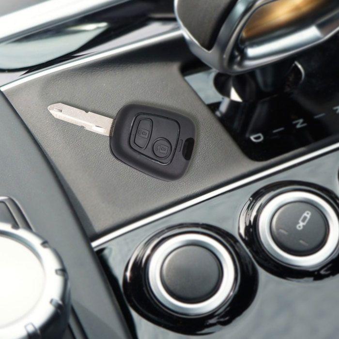 Coque de clé SOURCING MAP Coque de clé pour Peugeot 106 206 306 307 405 Plip Télécommande 2 Boutons avec Lame Boîte Rechange