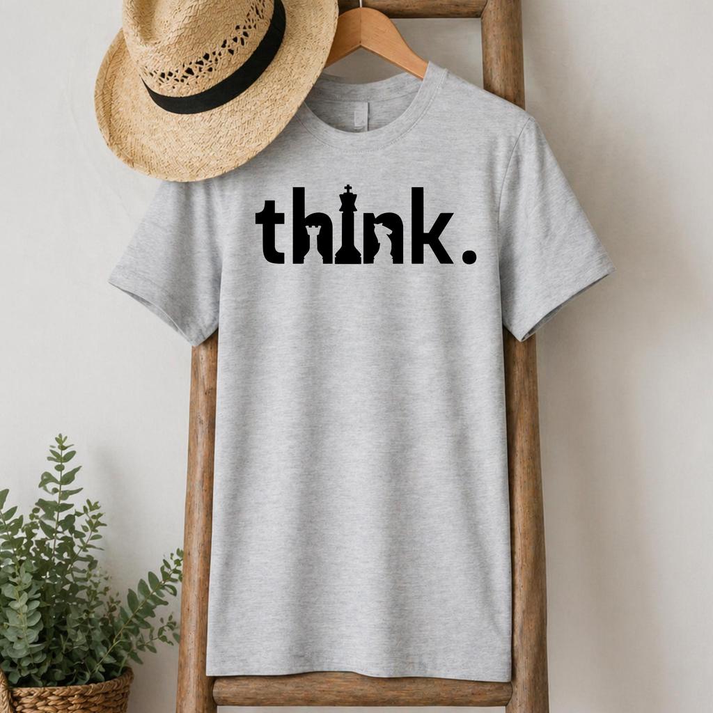 Think Chess Tshirt Funny Chess Player Gift Strategy Game Tshirt Summer Leisure Entertainunisext Venue Comfortable