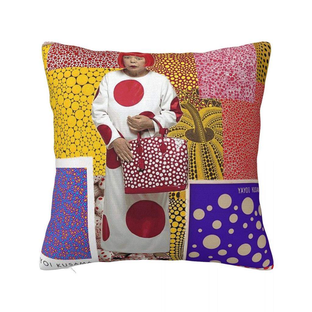 Yayoi Kusama Kunst Kürbis Quadratischer Kissenbezug Kissenbezug Kissenbezug Überwurf-Kissenbezug für Zuhause Sofa Wohnzimmer
