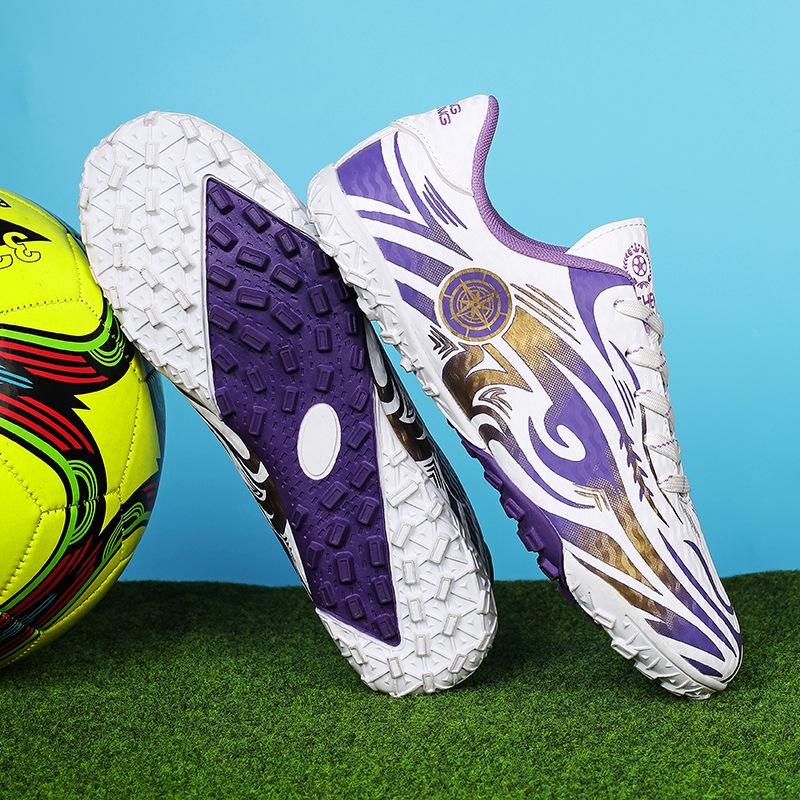 Unisex Non-Slip Wear-Resistant Youth Football Training Shoes with Long Multi-Studs